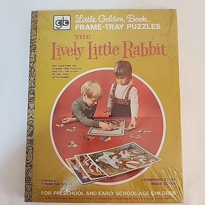 Little Golden Book FRAME TRAY PUZZLES The Lively Little Rabbit Set of 4 1972 New - Image 1 of 4