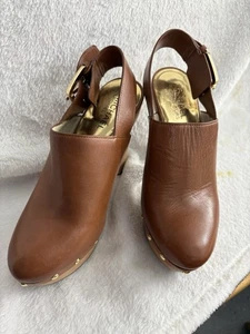 MICHAEL KORS PLATEAU BRAUN LEDER/HOLZ HEELS GRÖSSE 8 MED - Bild 1 von 6
