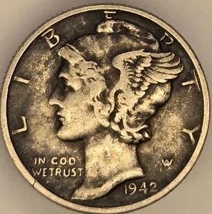 1942 VF+ Mercury Dime - Picture 1 of 2