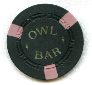 $5.00 Chip. Owl Bar. Yerington, NV. - Imagen 1 de 2