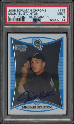 Bowman Chrome Draft Giancarlo Michael Stanton 2008 radiocontrol automático PSA 9 #115 Foto 1 de 2