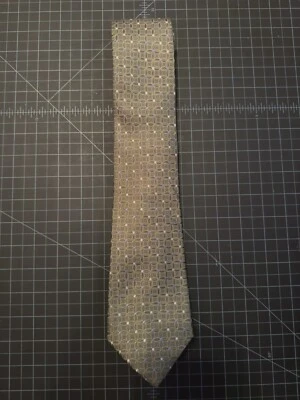 Gravata de seda floral verde oliva Saks Fifth Avenue usada - Imagem 1 de 4