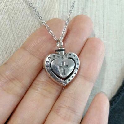 Urnen Medaillon Asche Halskette Collier mit Anhänger 925 Sterling Silber A2258 - Bild 1 von 4