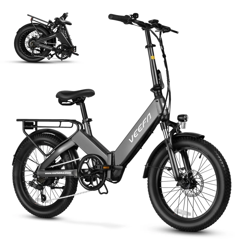 Bicicleta Eléctrica Plegable 48V VEEFA F1 Pico 750W 20MPH 60+ Millas Certificado UL 2849 Foto 1 de 1