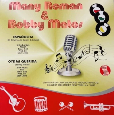 Manny Roman & Bobby Matos - Españolita/Oye Mi Querida (Re-Edition/NEW 45RPM's) - Image 1 of 3