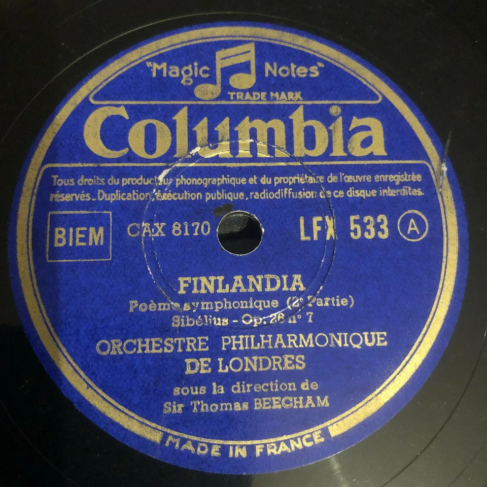 Sibelius - Finlandia - 25 cm 78 RPM - Bild 1 von 2