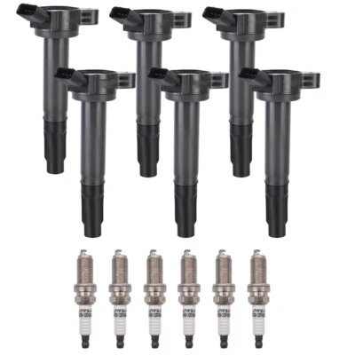 6X Ignition Coil + 6X Spark Plug For Toyota Highlander V6 3.3L 3.5L 90919-02251 - Image 1 of 4