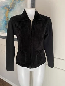 Erez Levy New York Woman's Jacket Leather Black Zipper Sz M ~ NICE ~ - Picture 1 of 8
