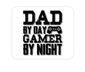 CUSTOM Mouse Pad 1/4 - Dad By Day Gamer By Night - Picture 1 of 2