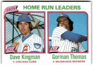 1980 Topps 1979 Home Run Leaders - Dave Kingman/Gorman Thomas Chicago