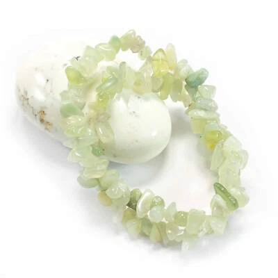 Serpentin - China Jade - Splitter Armband Edelstein Echtschmuck Elastisch Heilst - Bild 1 von 4