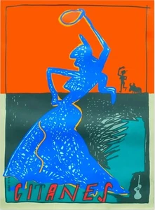 Gitanes by Javier Mariscal Flamenco poster Serigraph original c1990's - Picture 1 of 1