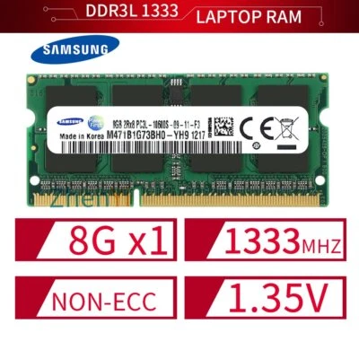 Samsung 8GB 4GB 2GB DDR3L 1333MHz PC3L-10600S 204Pin SODIMM Laptop Memory LOT UK - Image 1 of 4
