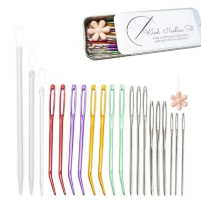 Wool Needle Tapestry Needle Curved Aluminum Needle and Needle Threader - image 1 of 4