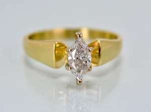 .60ct Marquise Cut Diamond Solitaire Engagement Ring 14k Yellow Gold Lot 3 - Picture 1 of 7