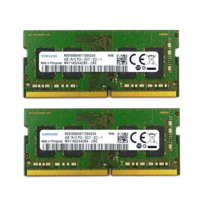 Samsung 8GB 2X4GB DDR4 2400MHz PC4-19200 SODIMM Memory Ram M471A5244CB0-CRC - Image 1 of 4