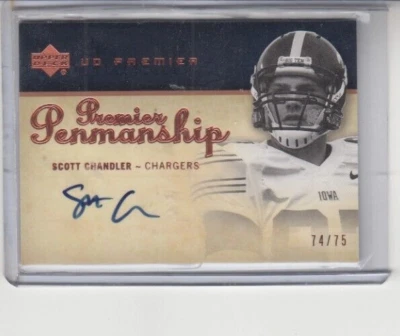 2007 Upper Deck Premier Penmanship Bronze /75 SCOTT CHANDLER RC Auto Iowa - Image 1 of 2