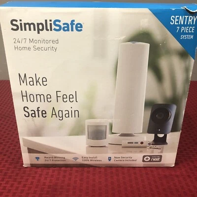 SimpliSafe 7 Piece Wireless Home Security System. 24/7 Monitored Home Security - Image 1 of 4