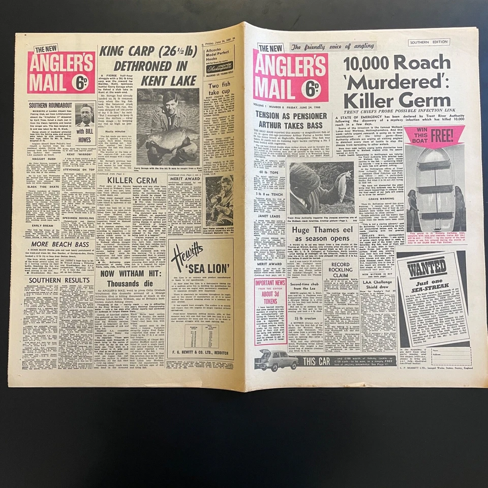 New Angler's Mail 8x Early Issues from 1966 No. 8, 9, 10, 11, 12, 13, 14, 17 - Image 1 of 4