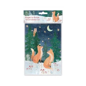 Fluffy Foxes Advent Calendar Card with envelope 170 x 120mm Roger la Borde - Picture 1 of 1