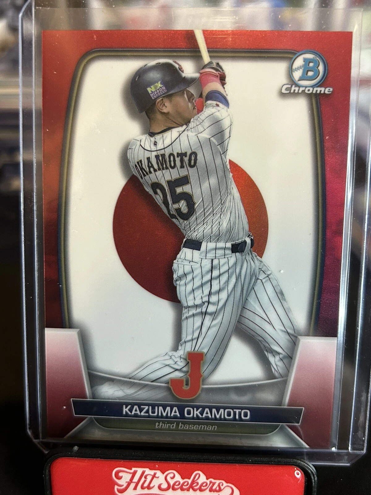 KAZUMA OKAMOTO 2023 BOWMAN CHROME RED REFRACTOR #/5 WBC JAPAN GIANTS #WBC-54