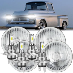 4PCS 5.75" 5 3/4 LED Headlights HI-LO DRL Turn Lights For Chevy Apache 1958 1959 - Picture 1 of 17
