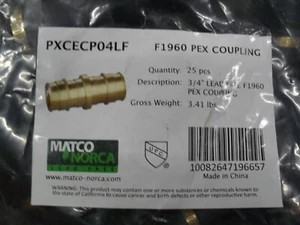 Matco Norca F1960 PXCECP04LF latón sin plomo 3/4" acoplamiento de expansión Pex x25 - Imagen 1 de 2