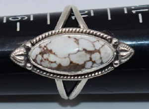 Gorgeous Howlite Wild Horse stone sterling silver 925 oval Ornate ring size 9.5 - Picture 1 of 4