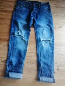 Jeans Denim Co Skinny Gr. 44 W32 L30 Risse Fransen Destroyed blau - Bild 1 von 8