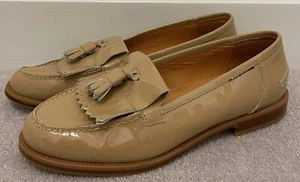 Russell & Bromley Nude Beige Shined Leather Tassel Slipper Loafer Schuhe EU38 UK5 - Bild 1 von 10