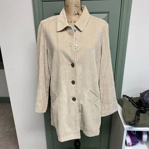 J. Jill cremefarbene Cordjacke mit Knopfleiste – Damengröße Large - Bild 1 von 7