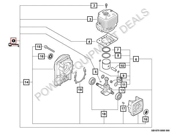 Original Echo / Shindaiwa BLOQUE CORTO PB-750-755, EB633 parte # SB1070 Foto 1 de 1