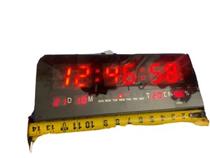 Digital Large LED Display Wall Desk Clock With Calendar Temperature Humidity - Picture 1 of 6
