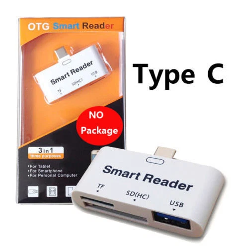 Type C SD TF USB U Disk OTG Card Reader For Samsung Galaxy S9 S8 LG G5 G6 Huawei - Image 1 of 4