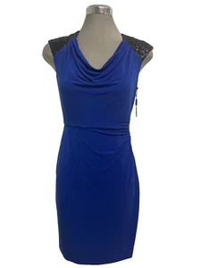 Calvin Klein ATLANTIS Royal Blue Easy Fit Stretchy Sheath Dress Size 8 NWT - Picture 1 of 9