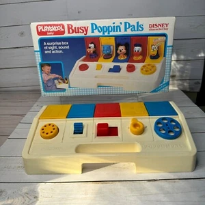 Playskool Disney Busy Poppin Pals Baby Toy Mickey Donald Goofy Pluto Dumbo 1986 - Picture 1 of 19