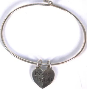 Vintage James Avery Best Friends Heart Sterling Silver Charms Set Bracelet - Picture 1 of 7