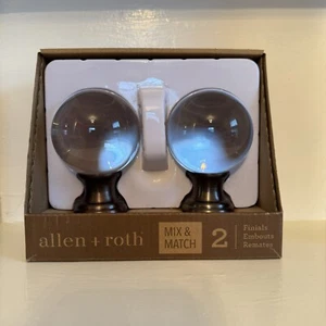 Round Glass Globe Finials Allen + Roth Oil Rubbed Bronze Finish #0634442 - Picture 1 of 7