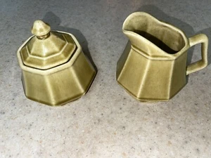 Homer Laughlin Sugar and Creamer Set Dover Green Vintage - Picture 1 of 15