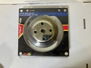 Bomba de agua Spectre cromada doble ranura polea bloque pequeño Chevy - Imagen 1 de 9
