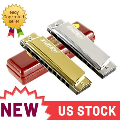 EASTTOP 10hole Diatonic Harmonica Key of C Blues Harp Professional Birthday Gift - Image 1 of 4