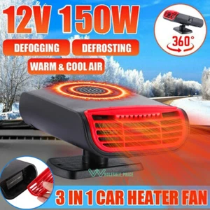 360° Car Heater Portable Electric Heating Fan Defogger Defroster Demister 12V US - Picture 1 of 19