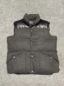 Penfield Wool Leather Goose Down Puffer Vest Men Small Fill Zip Snap Outdoor - Picture 1 of 8