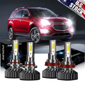 LED Headlight Bulbs For   Equinox 2010-2018 9005 High beam H11 Low Beam - Picture 1 of 12