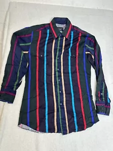 Mens Panhandle Slim Western Shirt Sz 15 1/2 (S) Striped Pearl Snap Vintage Read - Picture 1 of 8
