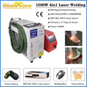 Handheld 1500W 4in1 Laser Welding Cutting Cleaning Machine Auto Wire Feeder US - Picture 1 of 12