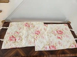 2 federe standard lino cotone righe rosse rosa panna fienile ceramica casetta cavolo - Foto 1 di 9