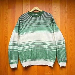 Topman grün creme Wollmischung Oversize Pullover Herren klein Strick gerippt - Bild 1 von 12