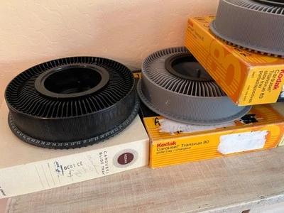 LOT OF 4  Kodak Carousel slide trays (80 capacity each) w. box cases - Image 1 of 4