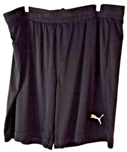 Puma Shorts Mens Medium Black Polyester Hi-Rise Elastic Waist Flat Front Sz 3XL - Picture 1 of 8